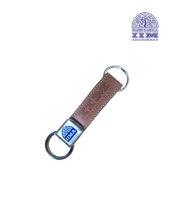Key Chain Domed Square Leather